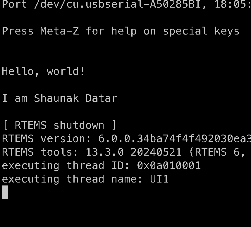 RTEMS Hello World on Raspberry Pi